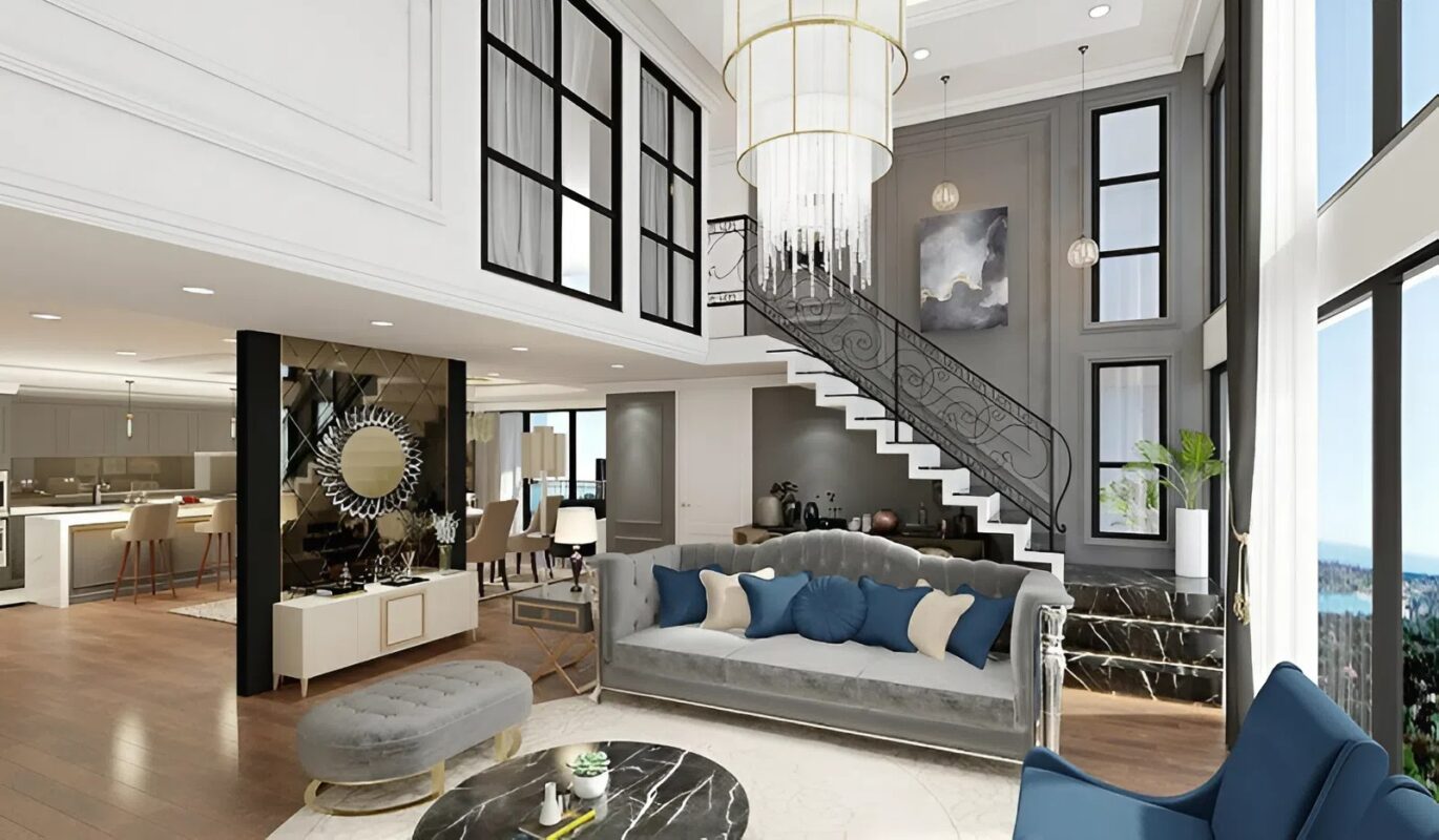 phối cảnh nội thất duplex Vinhomes Hải Vân Bay