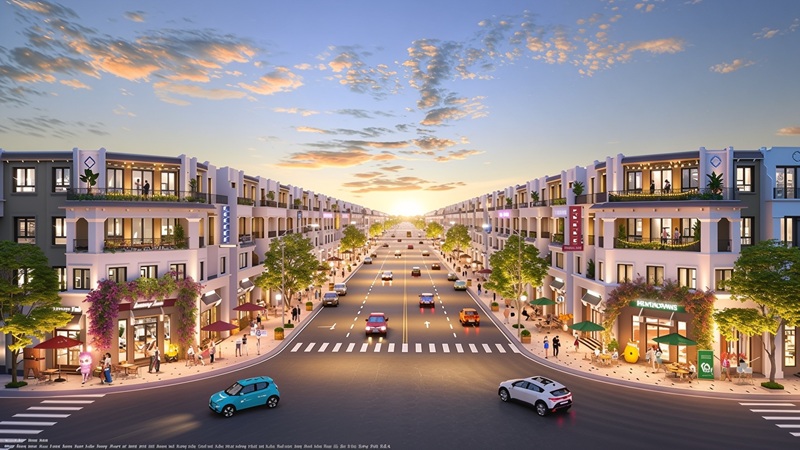 Phố đi bộ sầm uất tại Vinhomes Hải Vân Bay